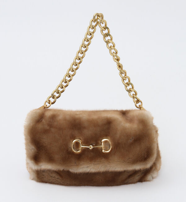  「【a point etc（アポワンエトセトラ）】ファーバッグ/SAC_EMY」|ショルダー・メッセンジャー|キャメル