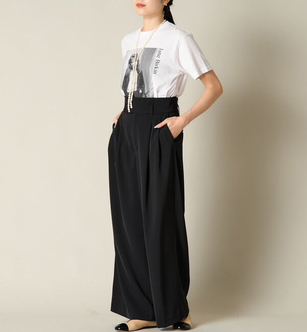 Liesse「ハイウエストタックワイドパンツ（セットアップ対応）」|その他|