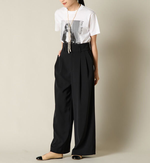 Liesse「ハイウエストタックワイドパンツ（セットアップ対応）」|その他|