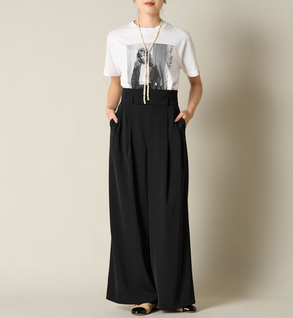 Liesse「ハイウエストタックワイドパンツ（セットアップ対応）」|その他|