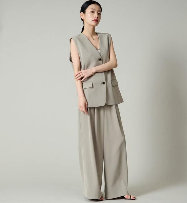 Liesse「ハイウエストタックワイドパンツ（セットアップ対応）」|その他|