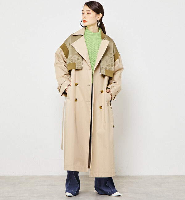 Soffitto「MA-1＆トレンチアシンメトリーコート」|その他|ベージュ