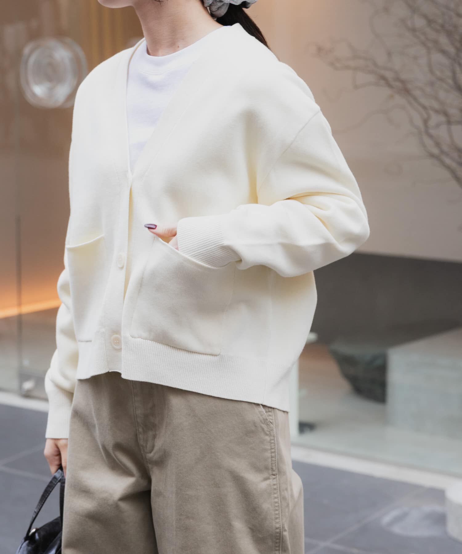 URBAN RESEARCH DOORS「FORK&SPOON　ダブルフェイスVネックカーディガン」|カーディガン|