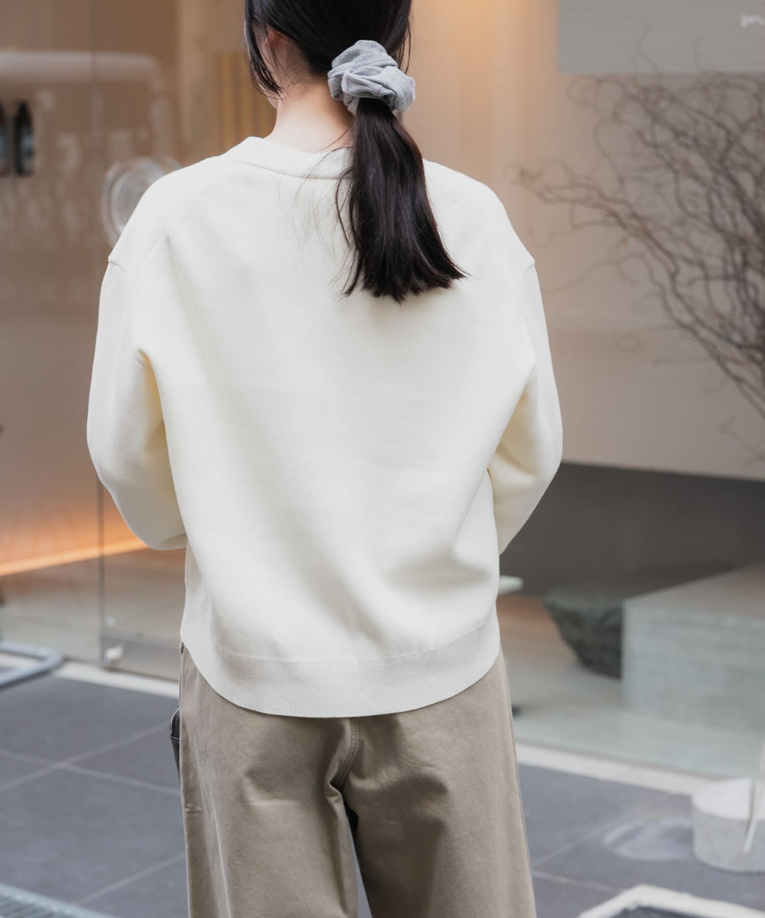 URBAN RESEARCH DOORS「FORK&SPOON　ダブルフェイスVネックカーディガン」|カーディガン|