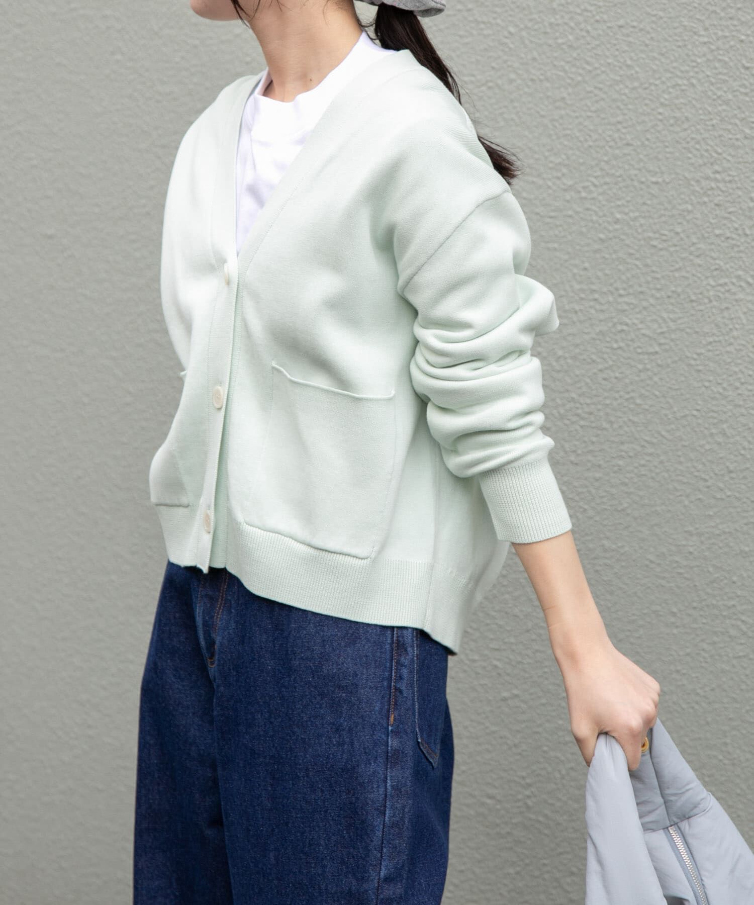 URBAN RESEARCH DOORS「FORK&SPOON　ダブルフェイスVネックカーディガン」|カーディガン|