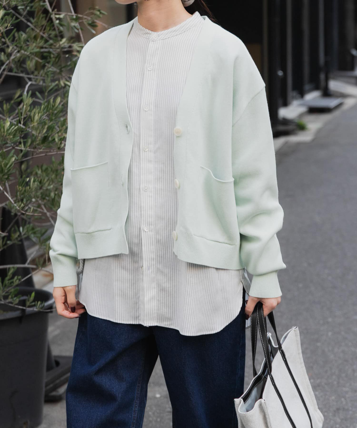 URBAN RESEARCH DOORS「FORK&SPOON　ダブルフェイスVネックカーディガン」|カーディガン|