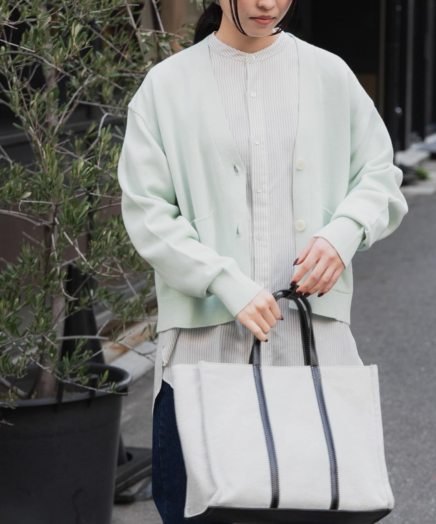 URBAN RESEARCH DOORS「FORK&SPOON　ダブルフェイスVネックカーディガン」|カーディガン|