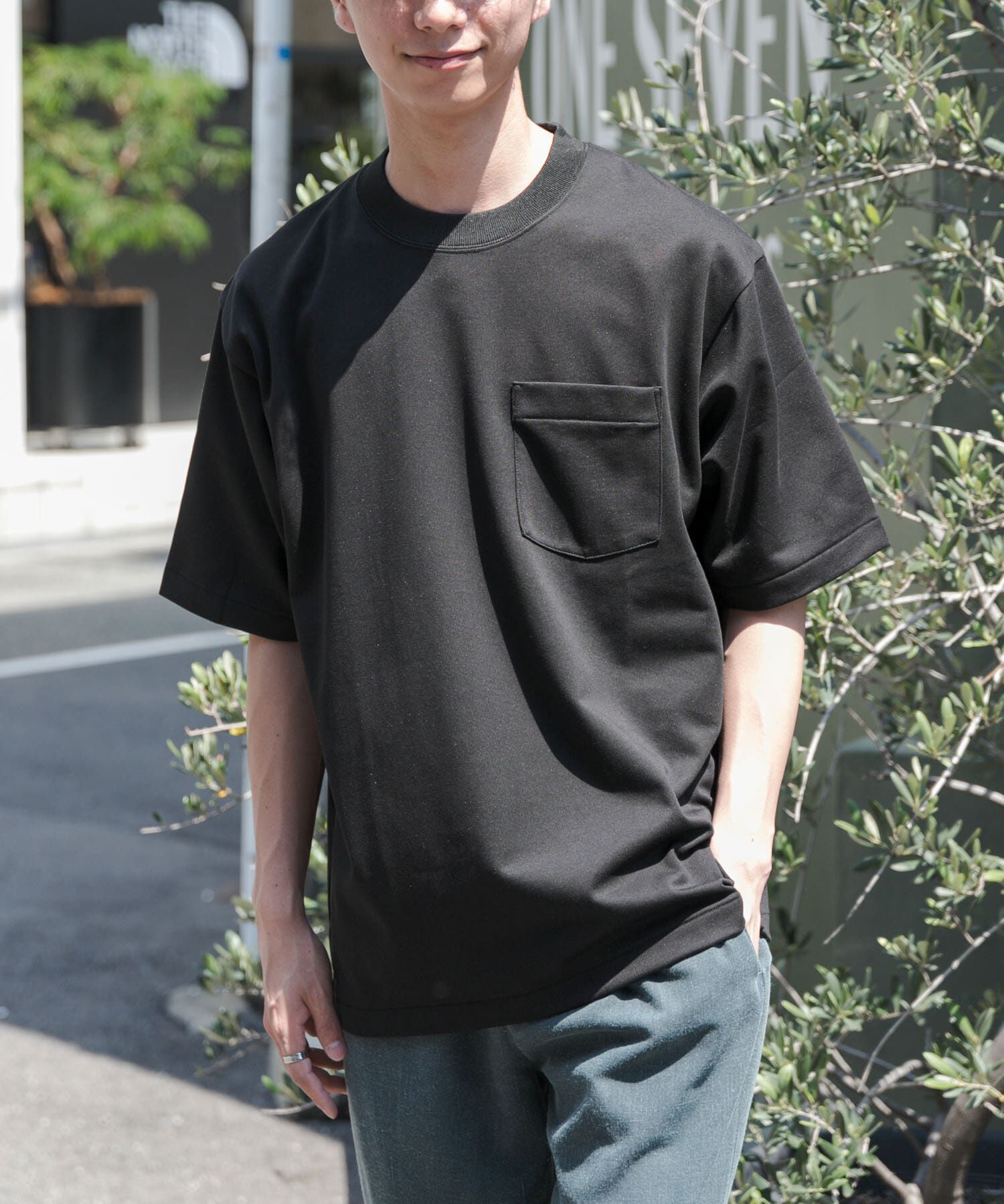 URBAN RESEARCH DOORS「FORK&SPOON　ハイゲージクールTシャツ」|Tシャツ・カットソー|ブラック