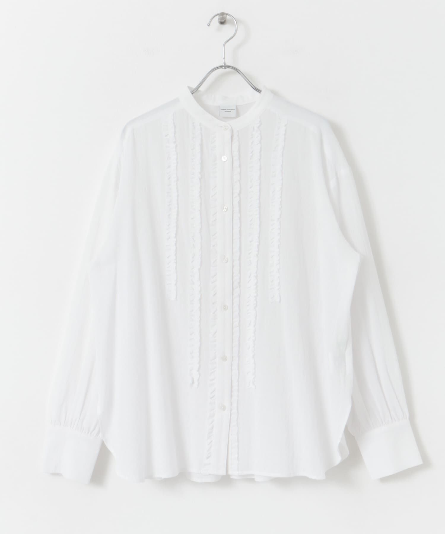 URBAN RESEARCH DOORS「フロントフリルスタンドカラーブラウス」|シャツ・ブラウス|