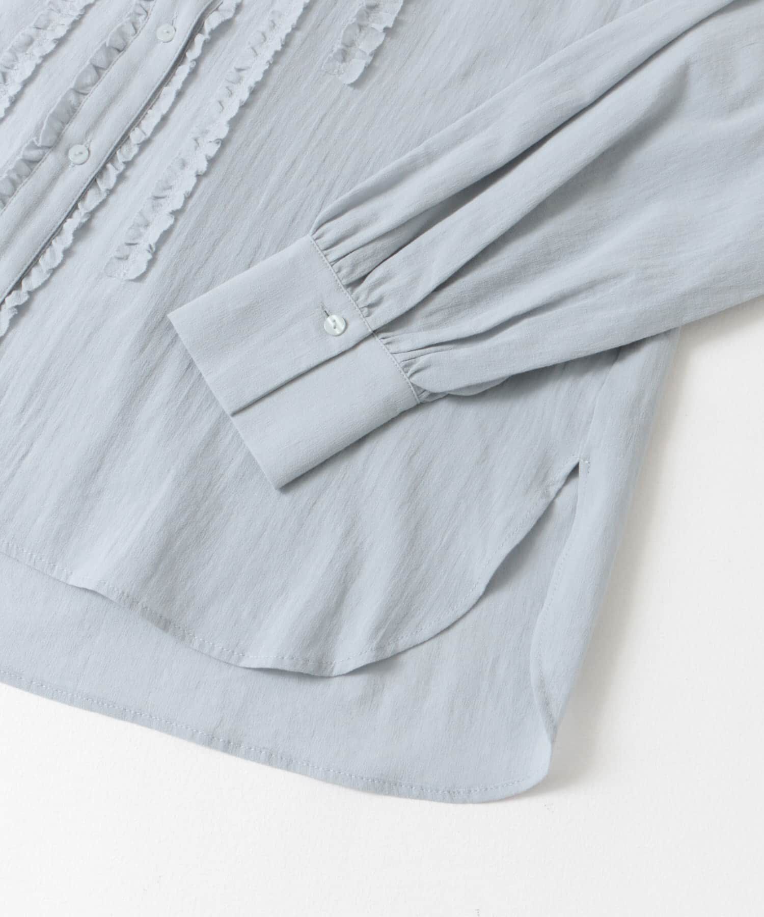 URBAN RESEARCH DOORS「フロントフリルスタンドカラーブラウス」|シャツ・ブラウス|