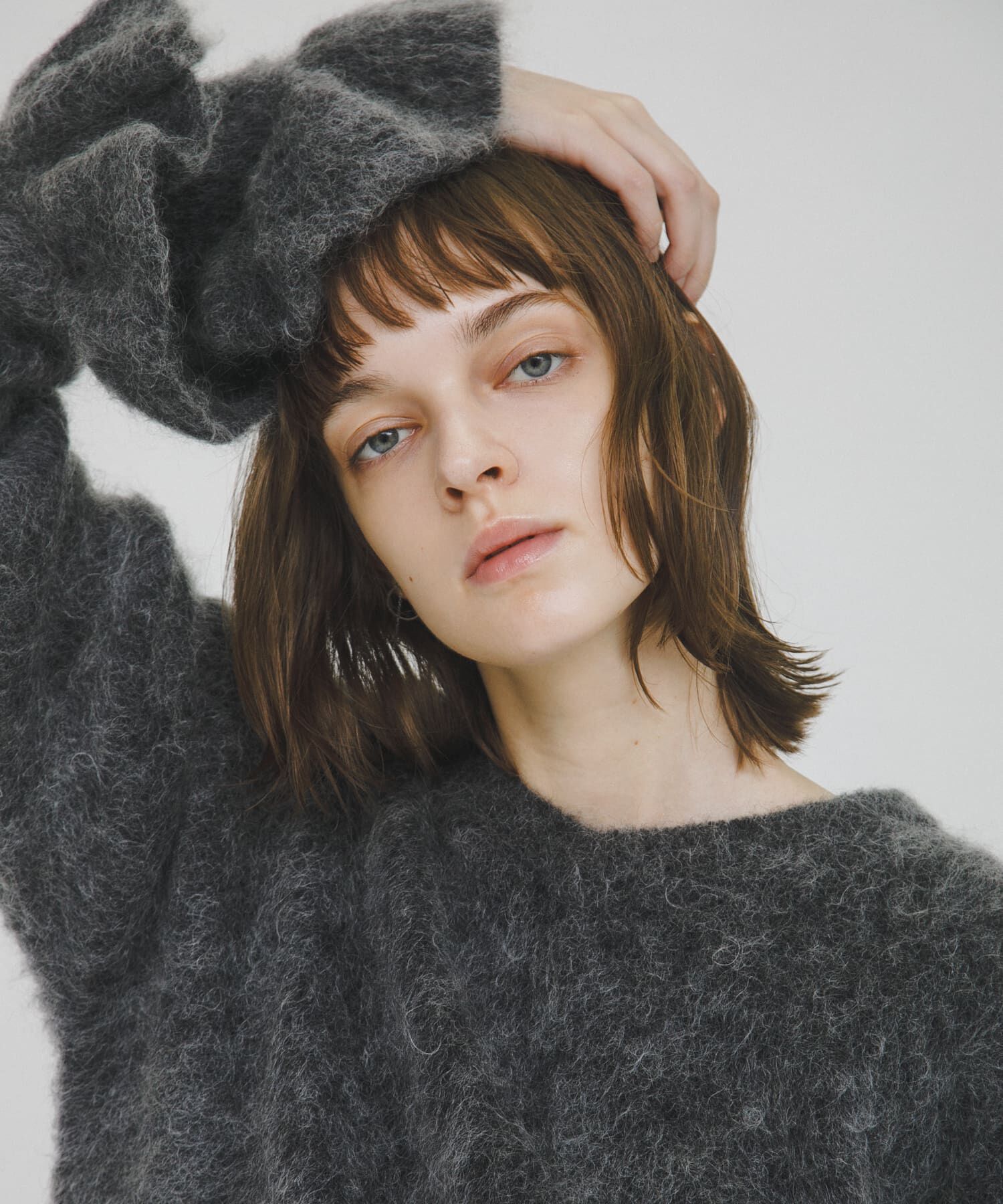 LAATO「frill sleeve mohair knit」|ニット・セーター|ダークグレー