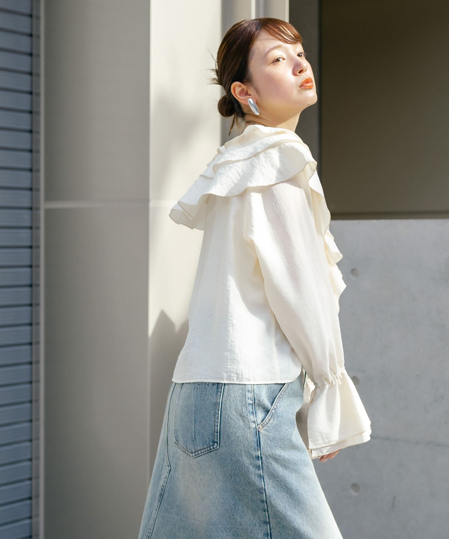  「フリルカラーリボンブラウス」|シャツ・ブラウス|