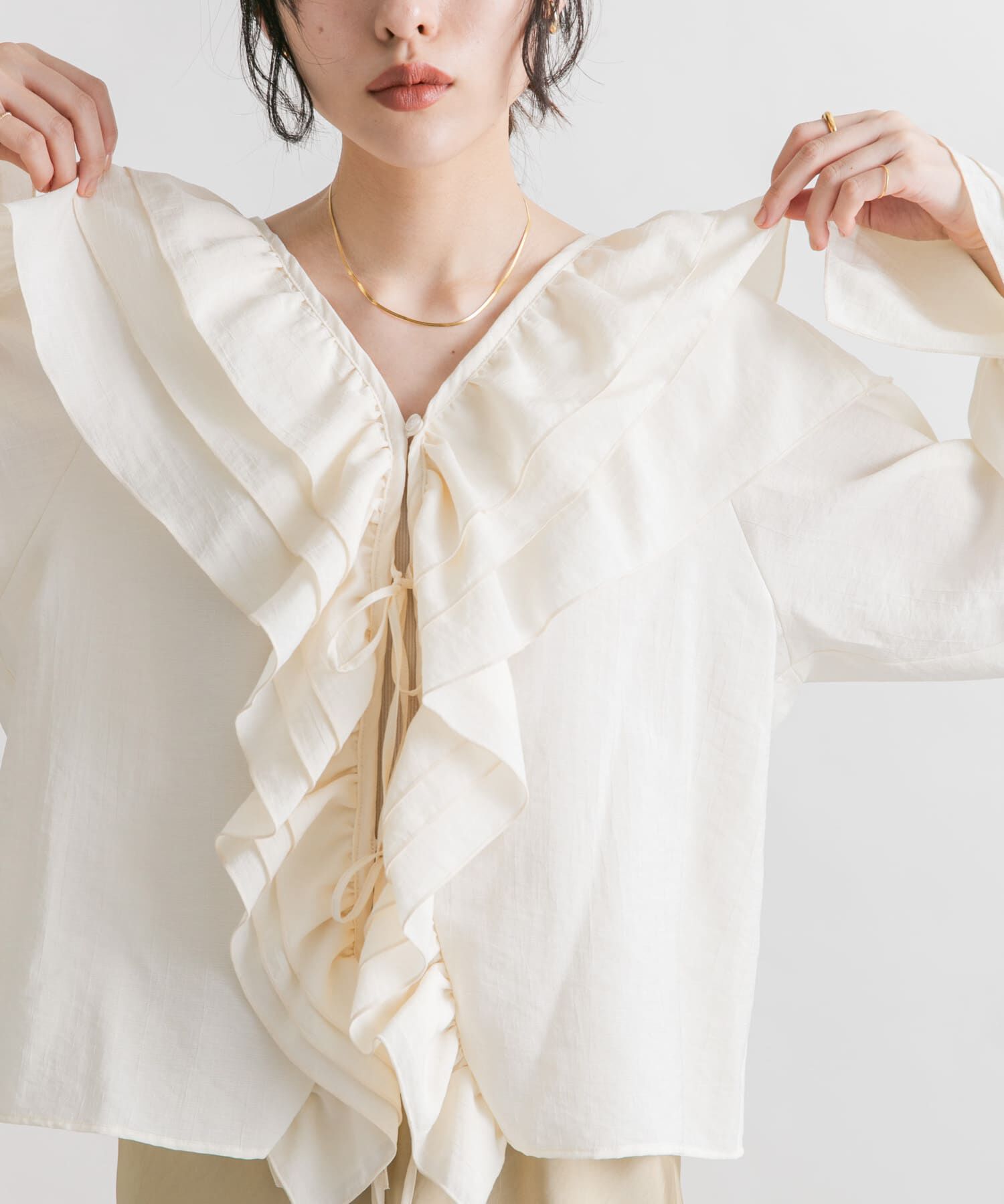  「フリルカラーリボンブラウス」|シャツ・ブラウス|