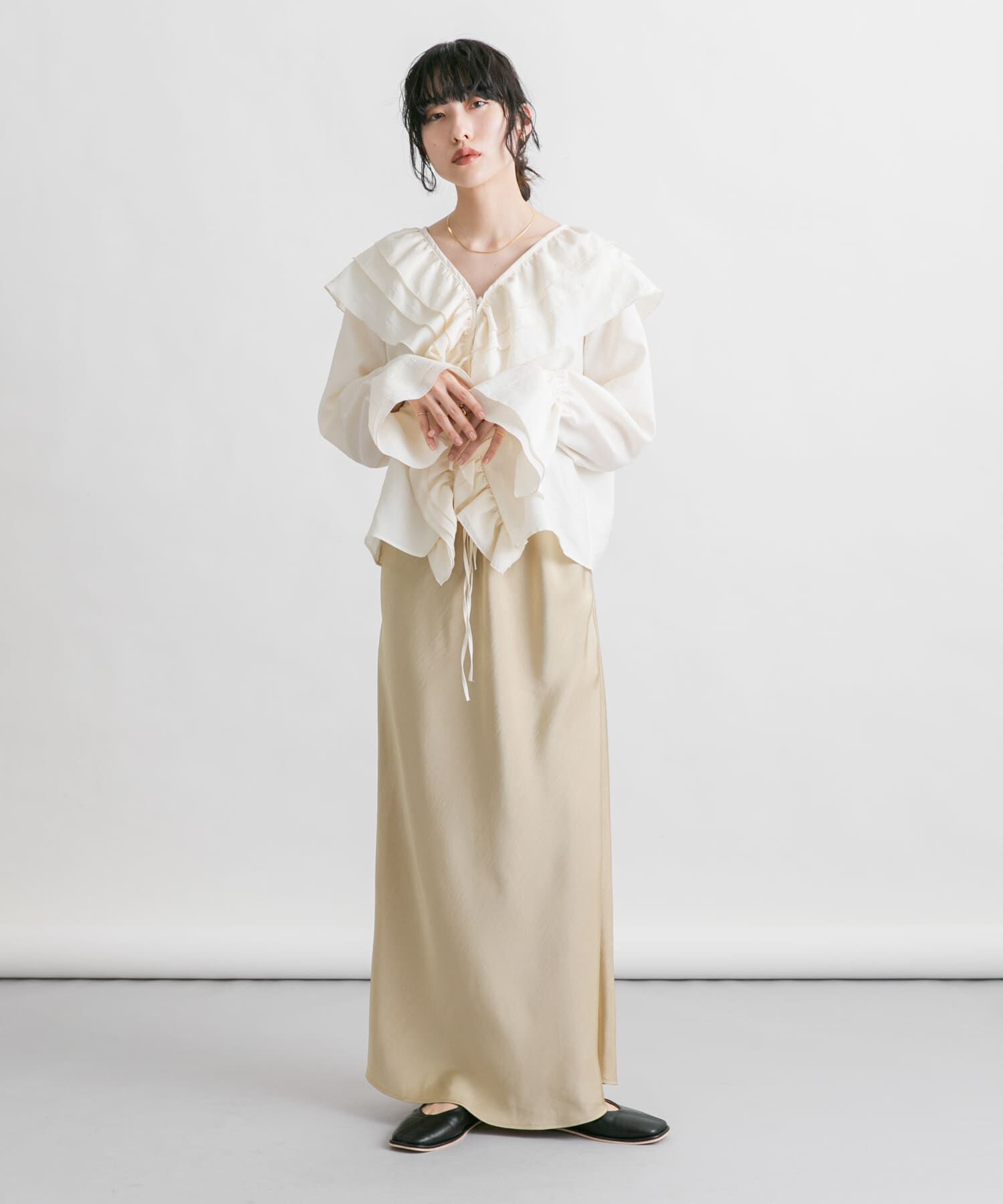  「フリルカラーリボンブラウス」|シャツ・ブラウス|