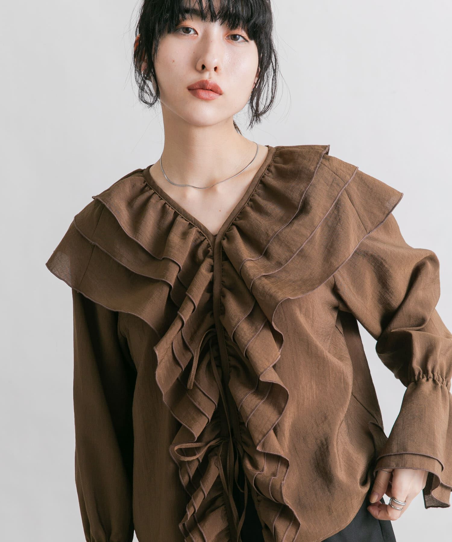  「フリルカラーリボンブラウス」|シャツ・ブラウス|