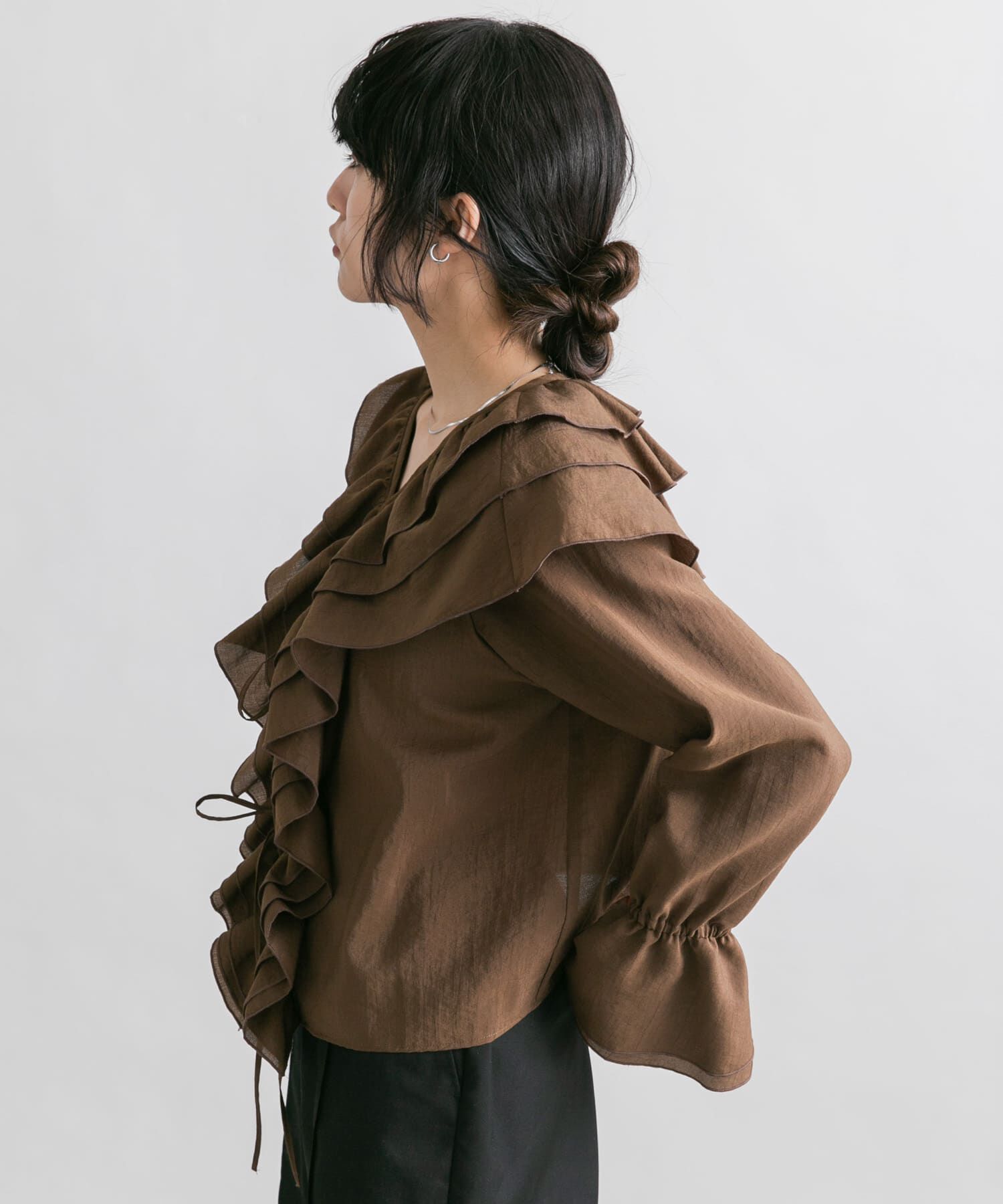  「フリルカラーリボンブラウス」|シャツ・ブラウス|