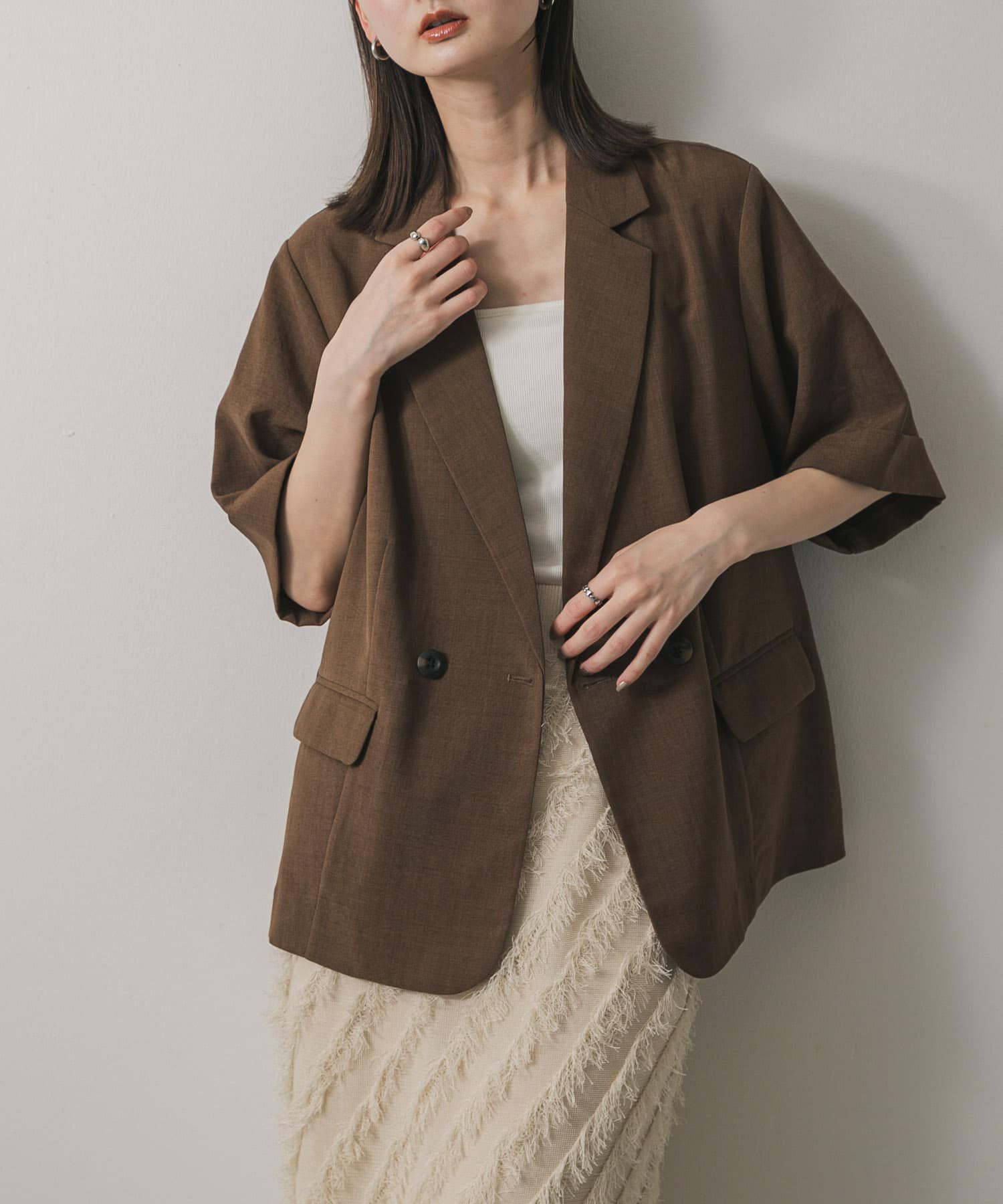 SENSE OF PLACE by URBAN RESEARCH「『UR TECH DRYLUXE』リネンライクジャケット」|その他|ブラウン