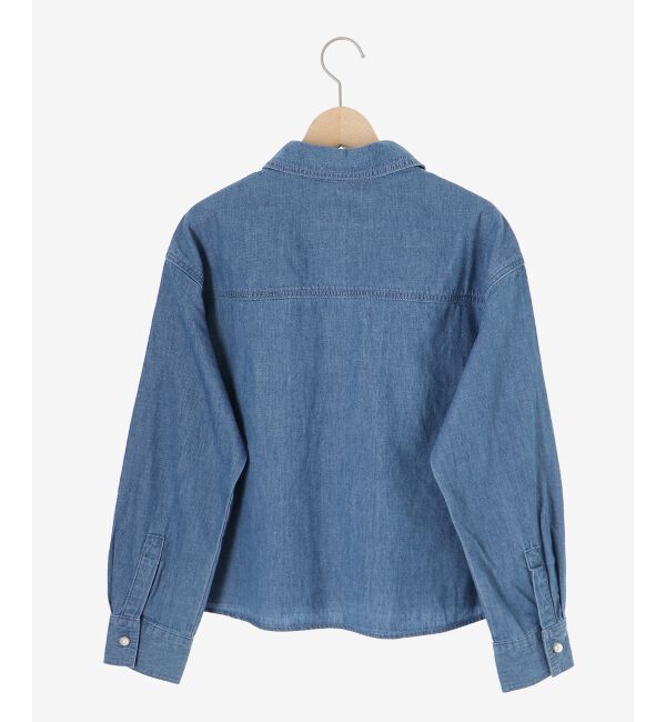  「《軽い素材》パールボタンコンパクトデニムシャツ」|シャツ・ブラウス|