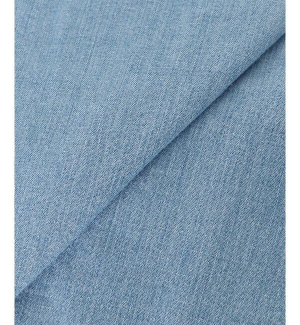  「《軽い素材》パールボタンコンパクトデニムシャツ」|シャツ・ブラウス|