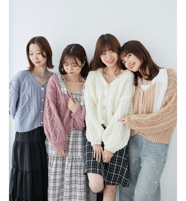 MAJESTICLEGON「ハートケーブルカーディガン」|カーディガン|