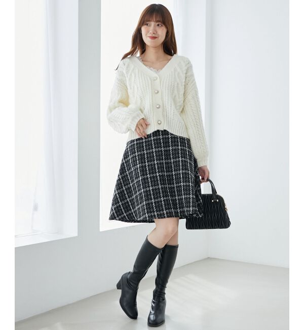 MAJESTICLEGON「ハートケーブルカーディガン」|カーディガン|