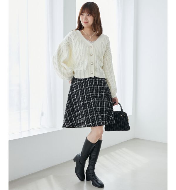 MAJESTICLEGON「ハートケーブルカーディガン」|カーディガン|