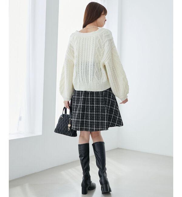 MAJESTICLEGON「ハートケーブルカーディガン」|カーディガン|