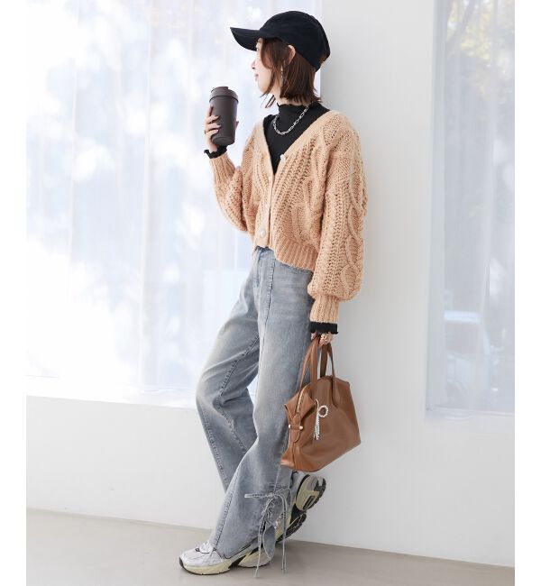 MAJESTICLEGON「ハートケーブルカーディガン」|カーディガン|