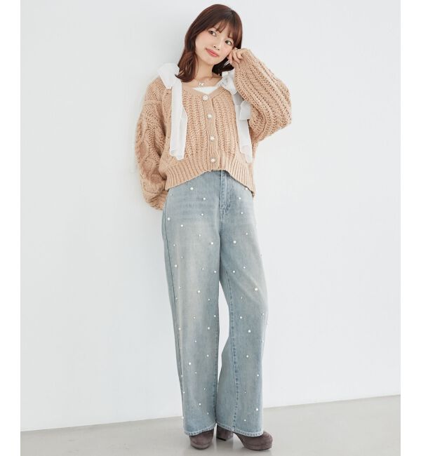 MAJESTICLEGON「ハートケーブルカーディガン」|カーディガン|