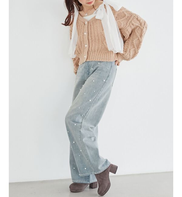 MAJESTICLEGON「ハートケーブルカーディガン」|カーディガン|