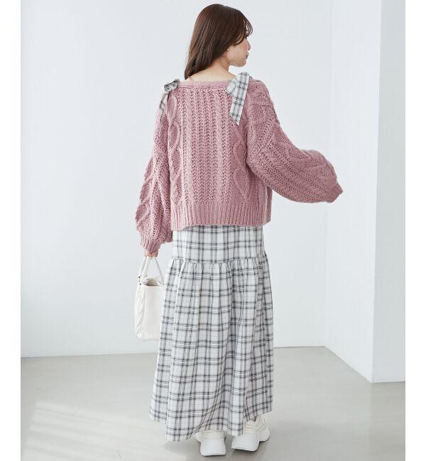 MAJESTICLEGON「ハートケーブルカーディガン」|カーディガン|