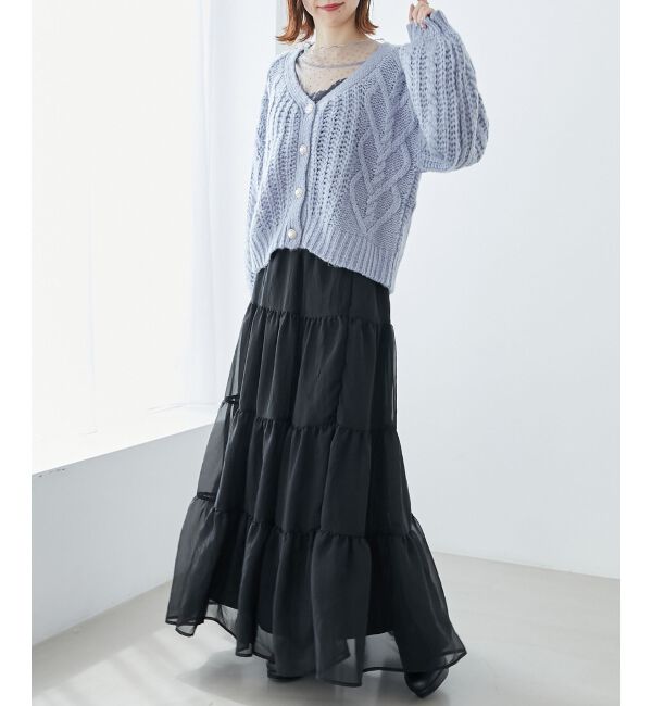 MAJESTICLEGON「ハートケーブルカーディガン」|カーディガン|