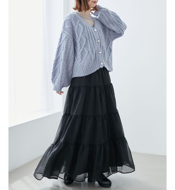 MAJESTICLEGON「ハートケーブルカーディガン」|カーディガン|