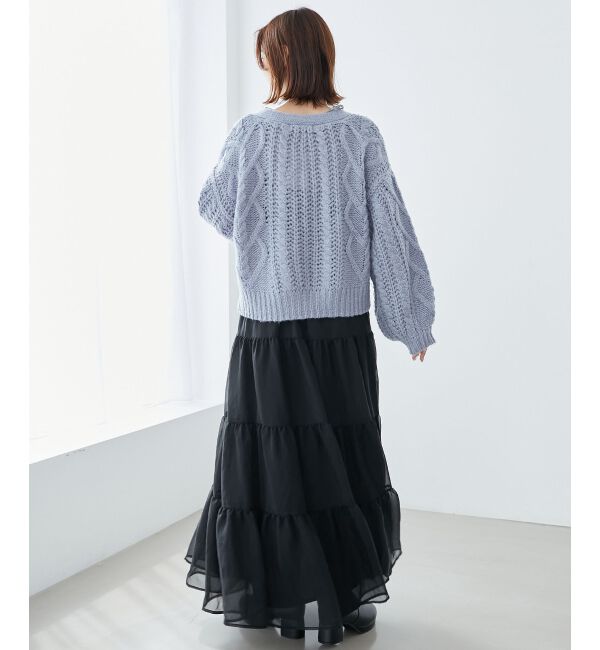 MAJESTICLEGON「ハートケーブルカーディガン」|カーディガン|