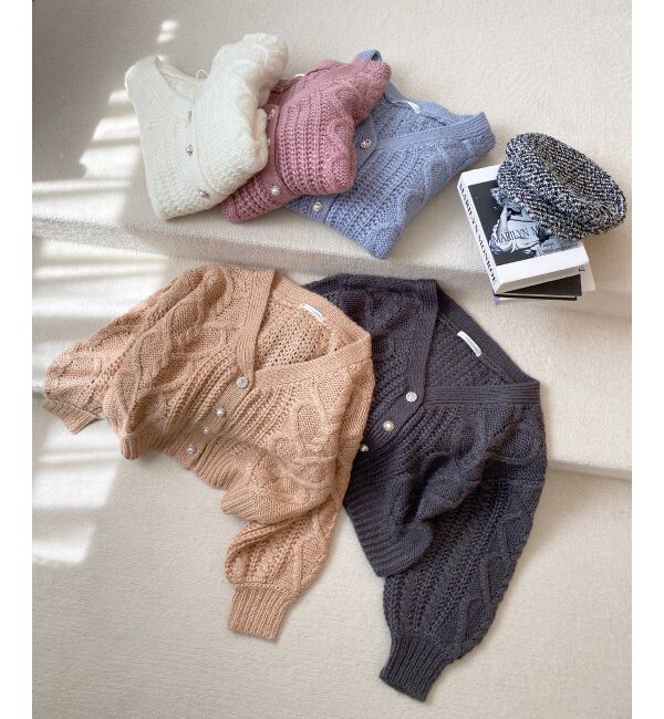 MAJESTICLEGON「ハートケーブルカーディガン」|カーディガン|