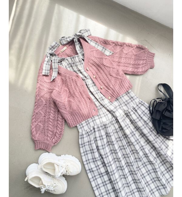 MAJESTICLEGON「ハートケーブルカーディガン」|カーディガン|