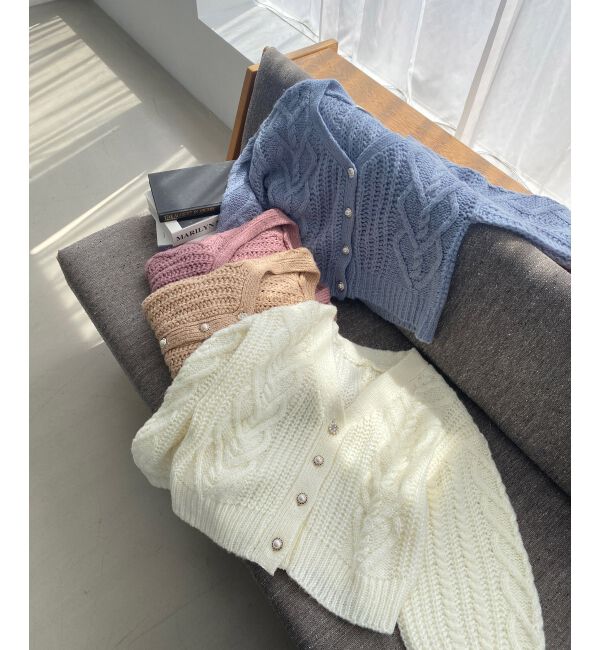 MAJESTICLEGON「ハートケーブルカーディガン」|カーディガン|