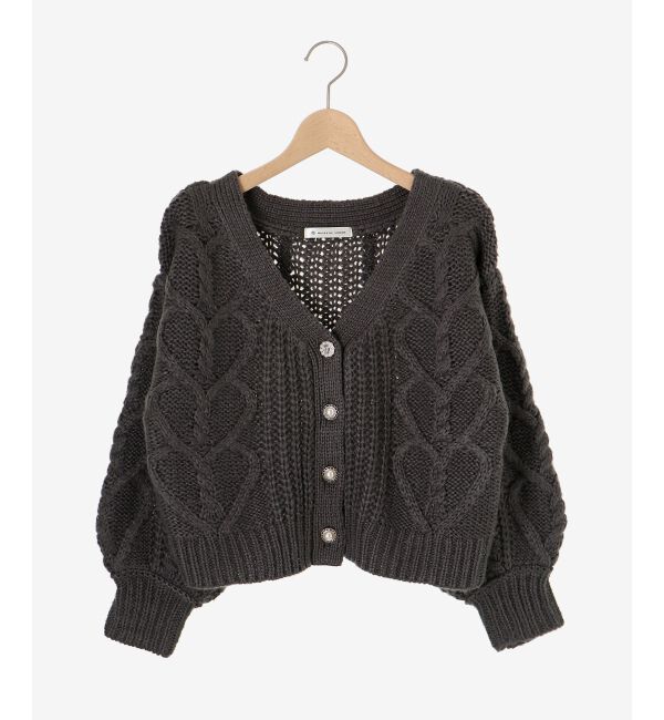 MAJESTICLEGON「ハートケーブルカーディガン」|カーディガン|