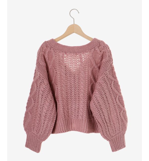 MAJESTICLEGON「ハートケーブルカーディガン」|カーディガン|