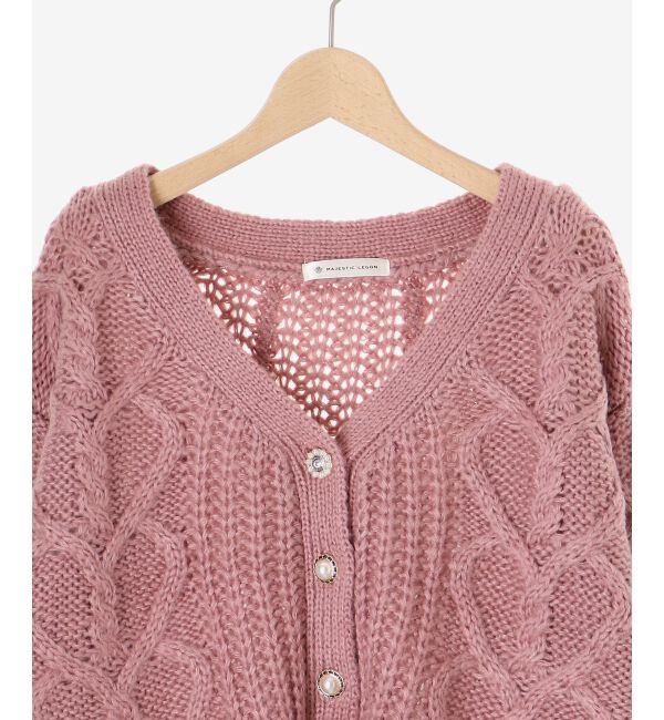 MAJESTICLEGON「ハートケーブルカーディガン」|カーディガン|