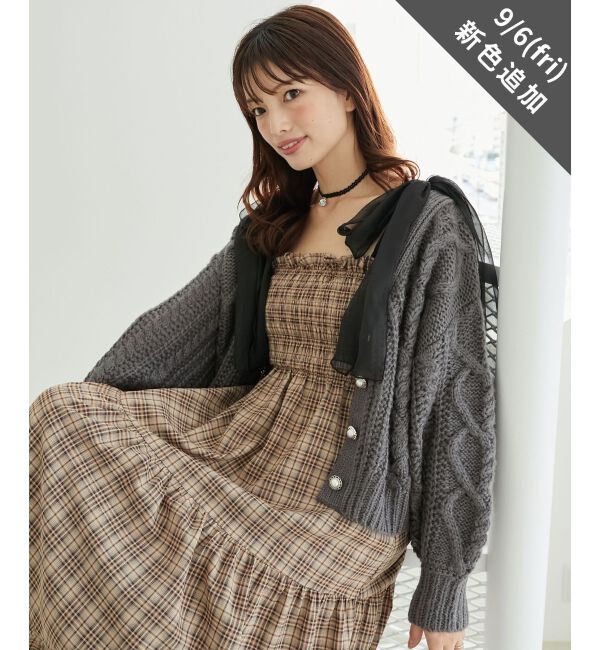 MAJESTICLEGON「ハートケーブルカーディガン」|カーディガン|