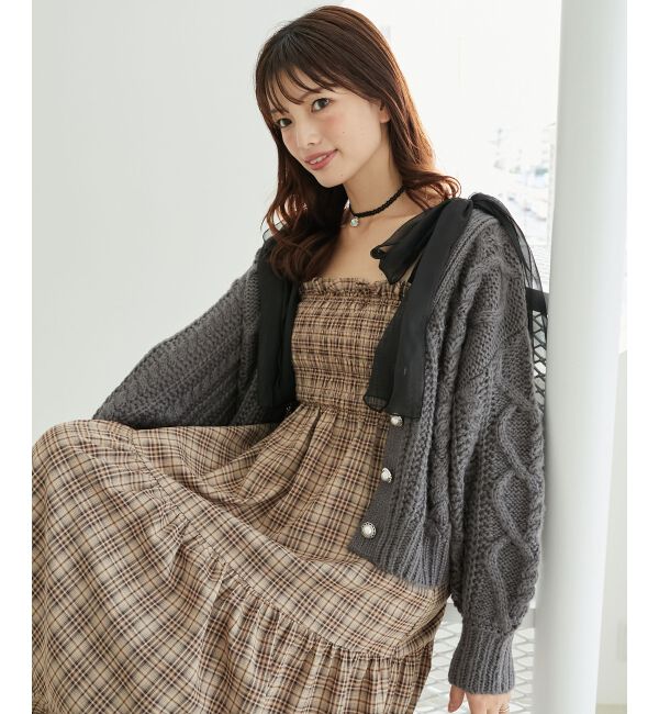 MAJESTICLEGON「ハートケーブルカーディガン」|カーディガン|