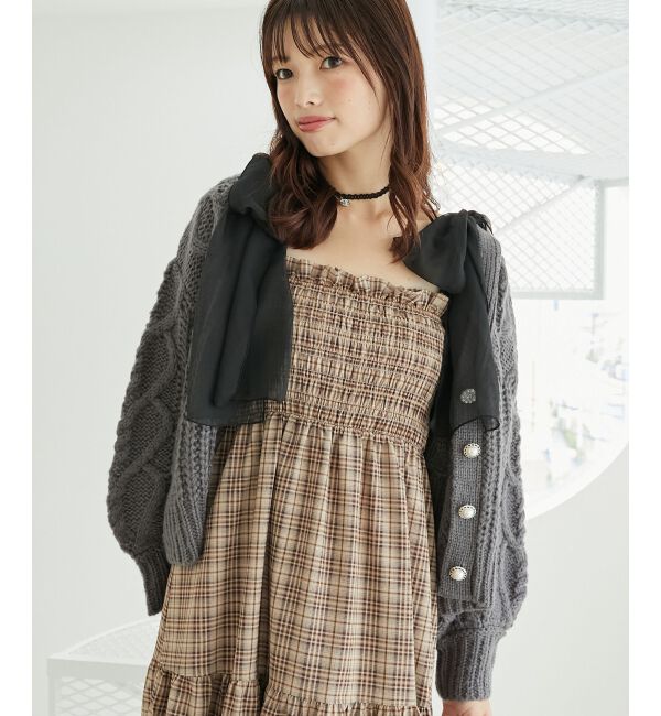 MAJESTICLEGON「ハートケーブルカーディガン」|カーディガン|