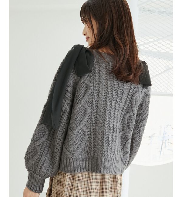 MAJESTICLEGON「ハートケーブルカーディガン」|カーディガン|