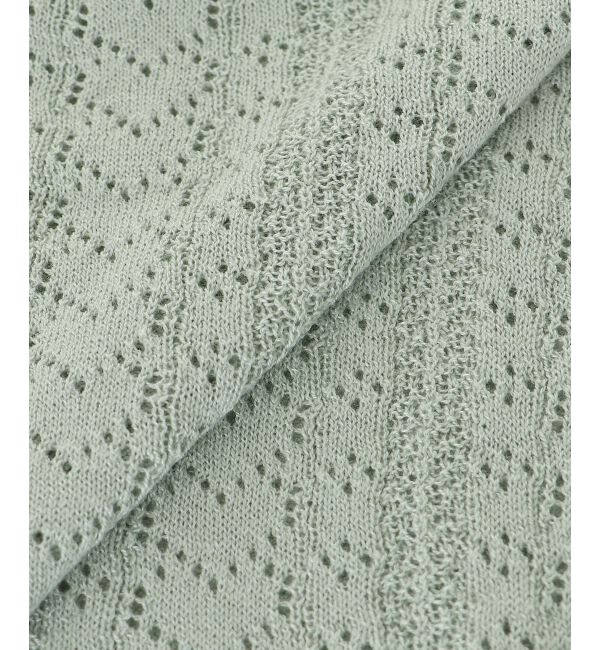  「レースアップスカシ柄ミディカーデ」|カーディガン|