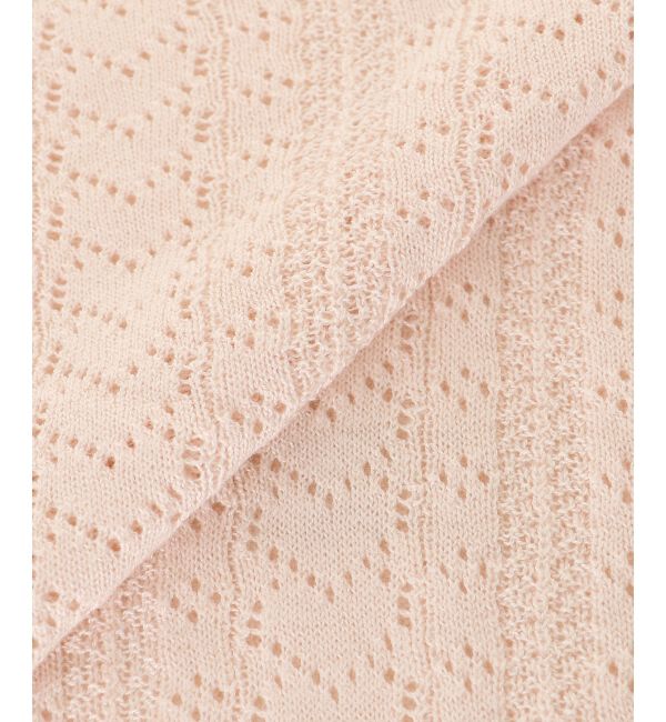  「レースアップスカシ柄ミディカーデ」|カーディガン|