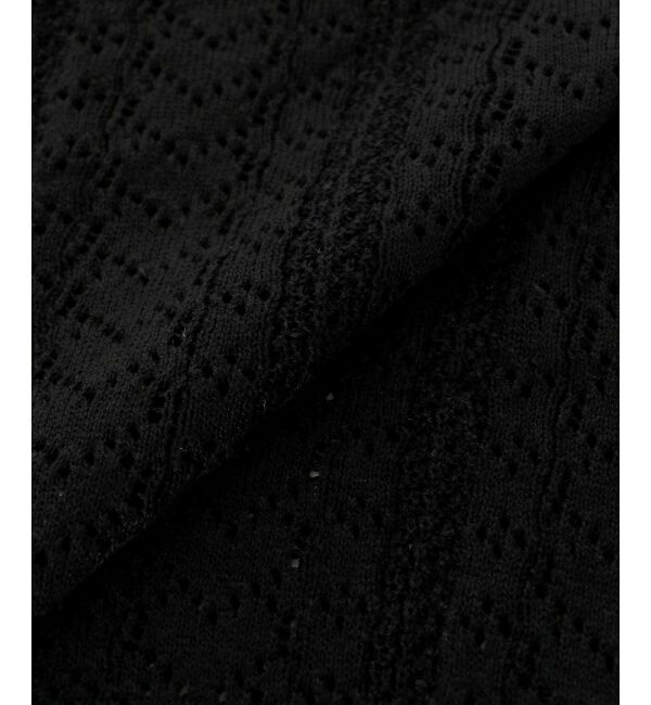  「レースアップスカシ柄ミディカーデ」|カーディガン|