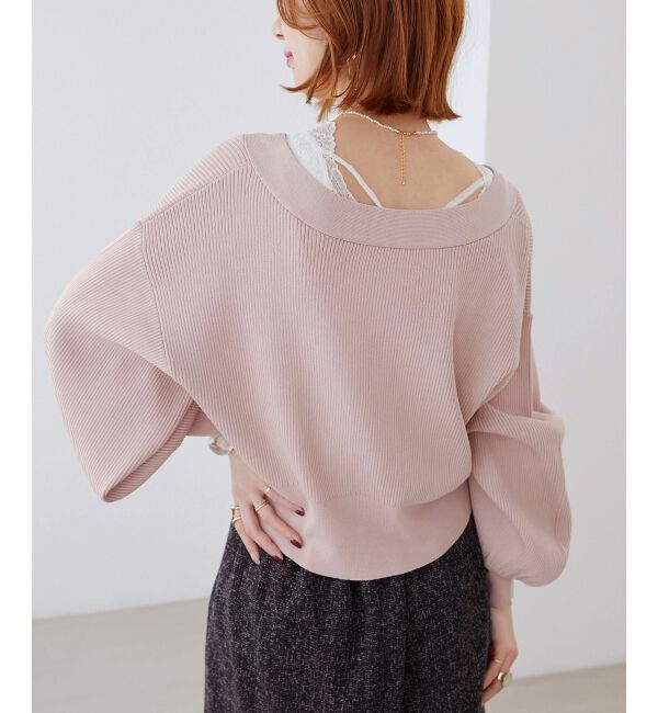 MAJESTICLEGON「リボンチャームビジューボタンカーデ」|カーディガン|