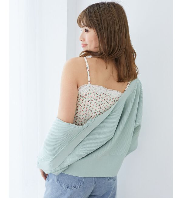 MAJESTICLEGON「リボンチャームビジューボタンカーデ」|カーディガン|