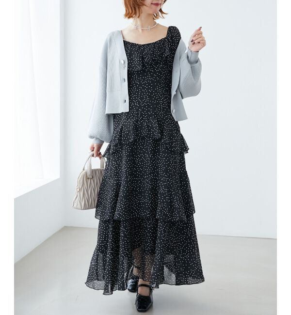 MAJESTICLEGON「リボンチャームビジューボタンカーデ」|カーディガン|